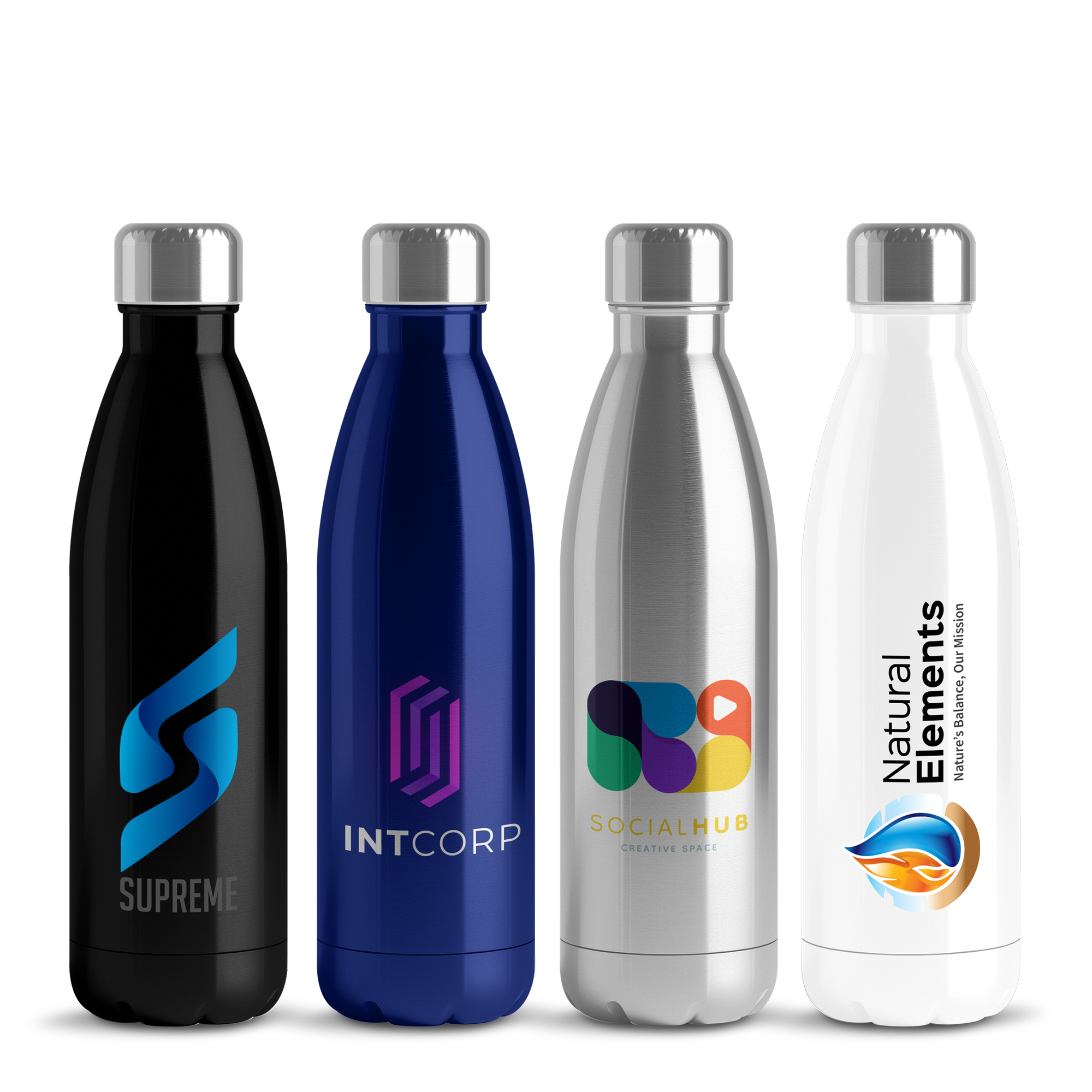 A selection of high-quality water bottles with different designs and capacities. Perfect for staying hydrated on the go.
