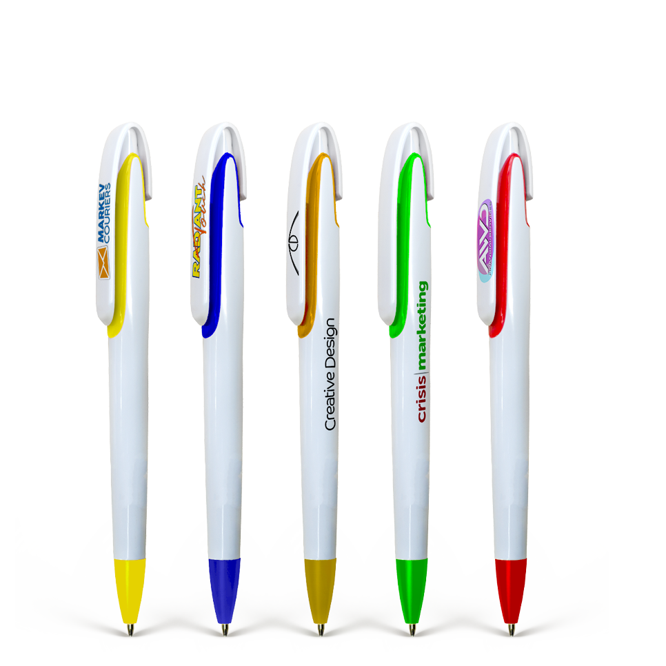 A set of high-quality click pens with a variety of colors and styles.