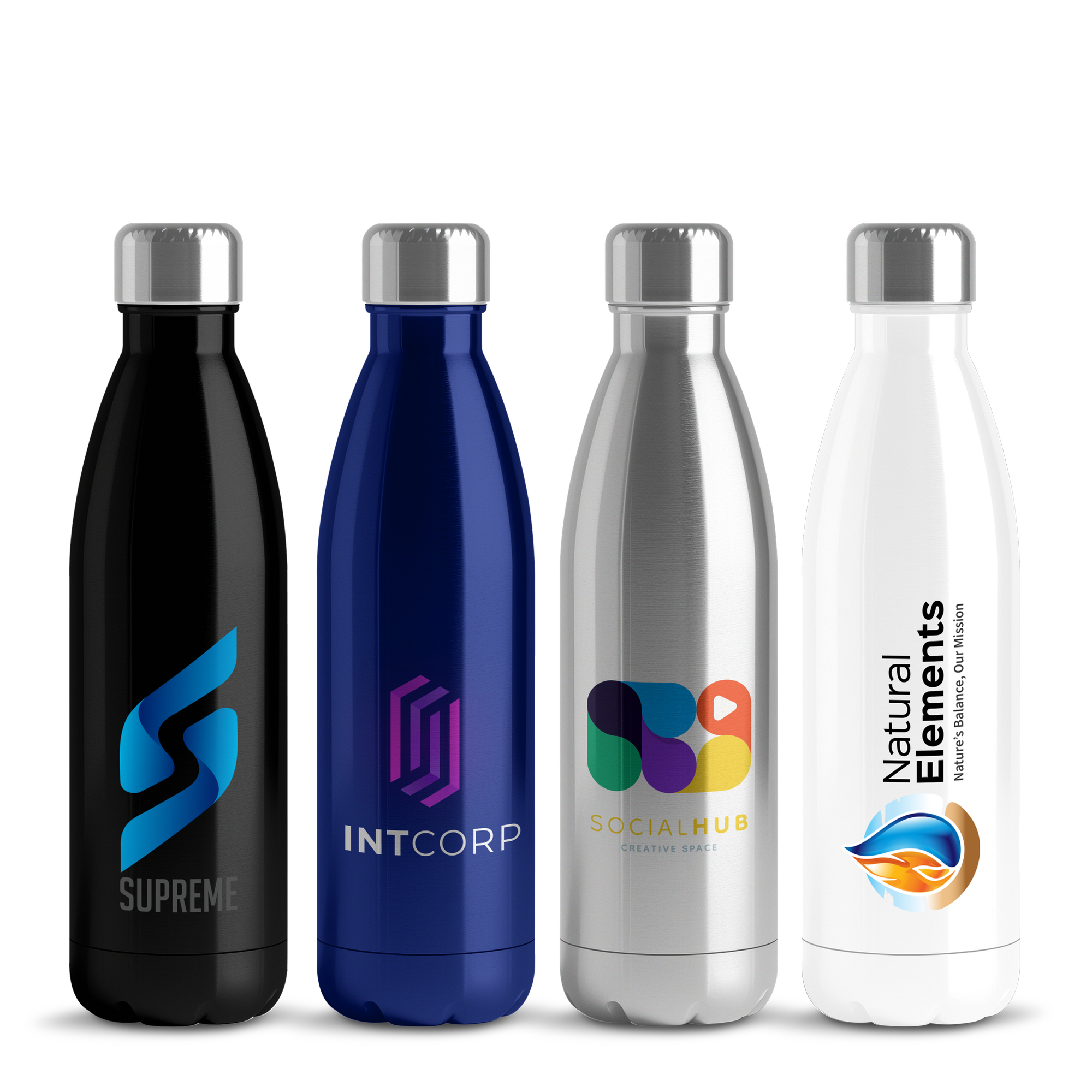 A selection of high-quality water bottles with different designs and capacities. Perfect for staying hydrated on the go.