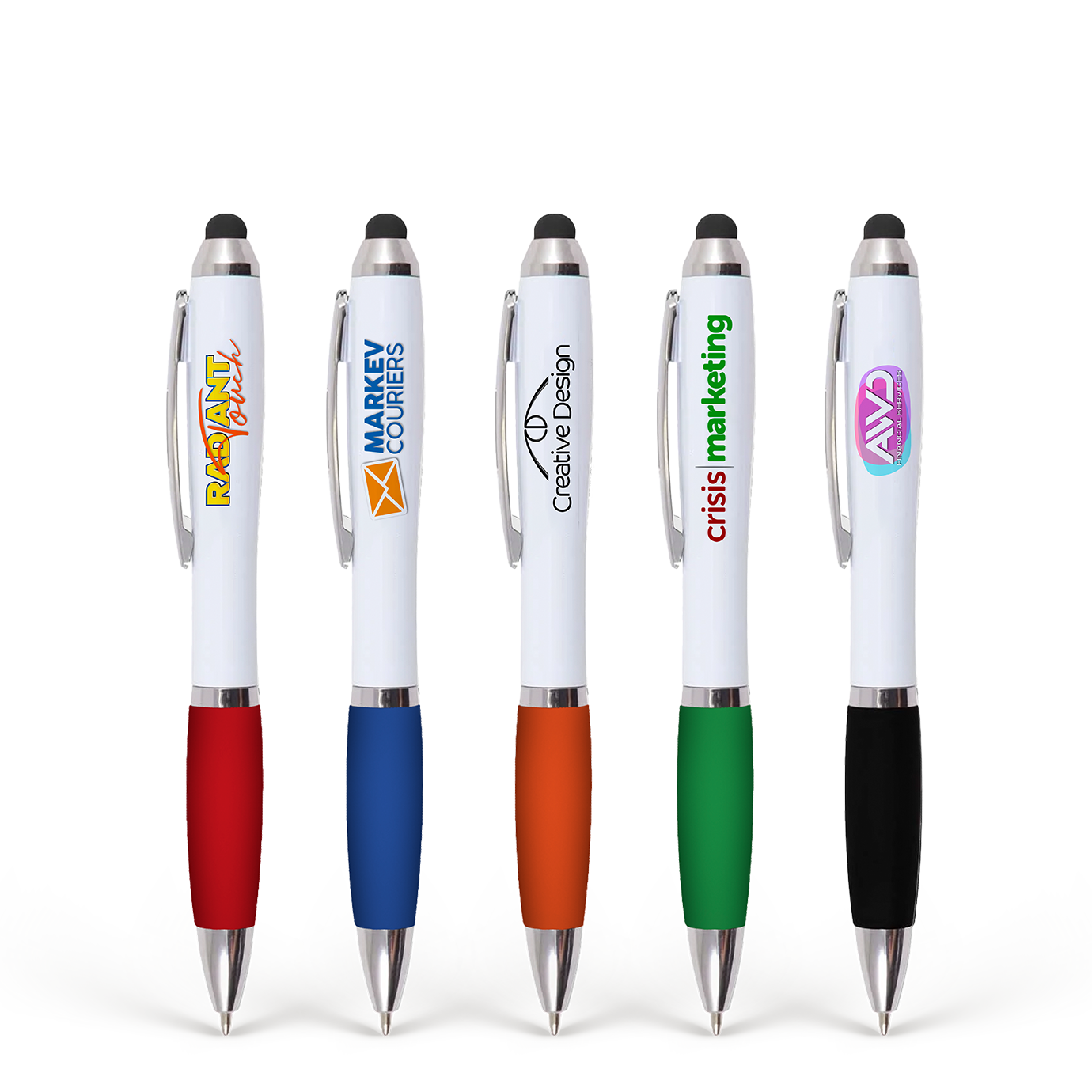 A set of high-quality stylus pens with a variety of colors and styles.