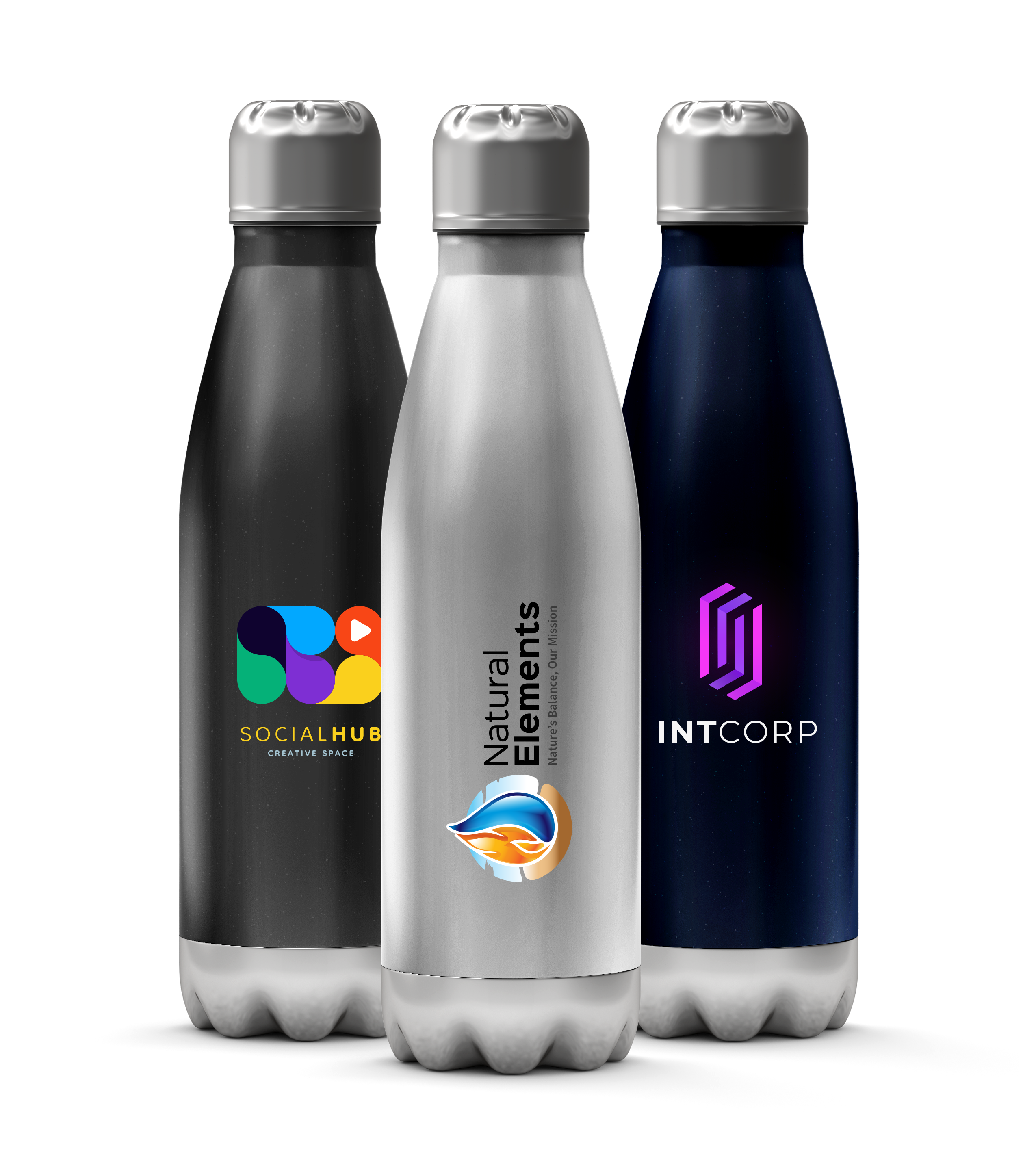 A selection of high-quality water bottles with different designs and capacities. Perfect for staying hydrated on the go.