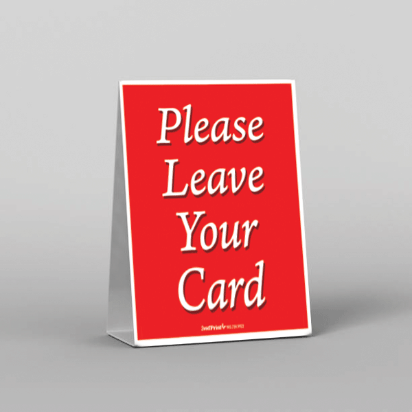 Please Leave Your Card Sign