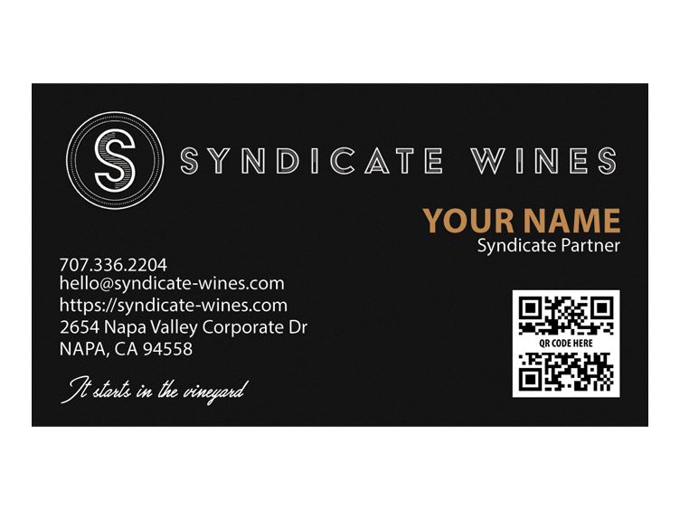 Syndicate Wines Business Cards 2