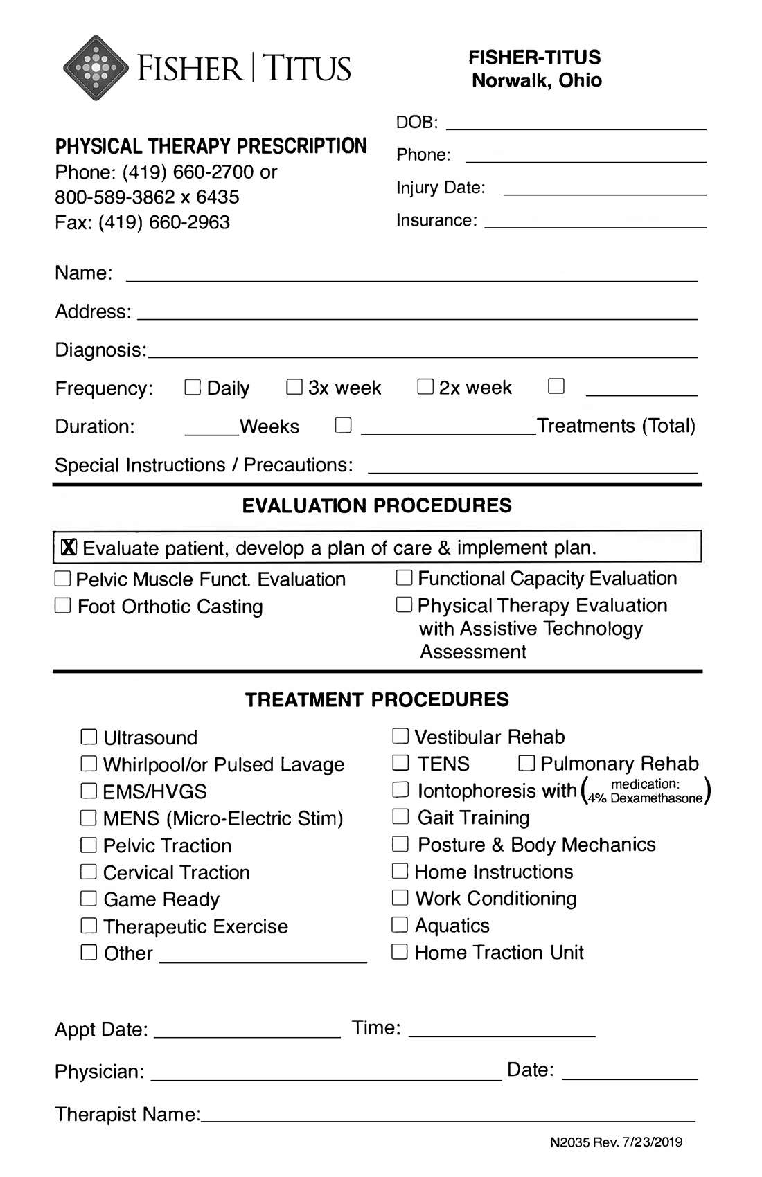Explore Custom N2035 Physical Therapy RX Templates & Personalize Instantly