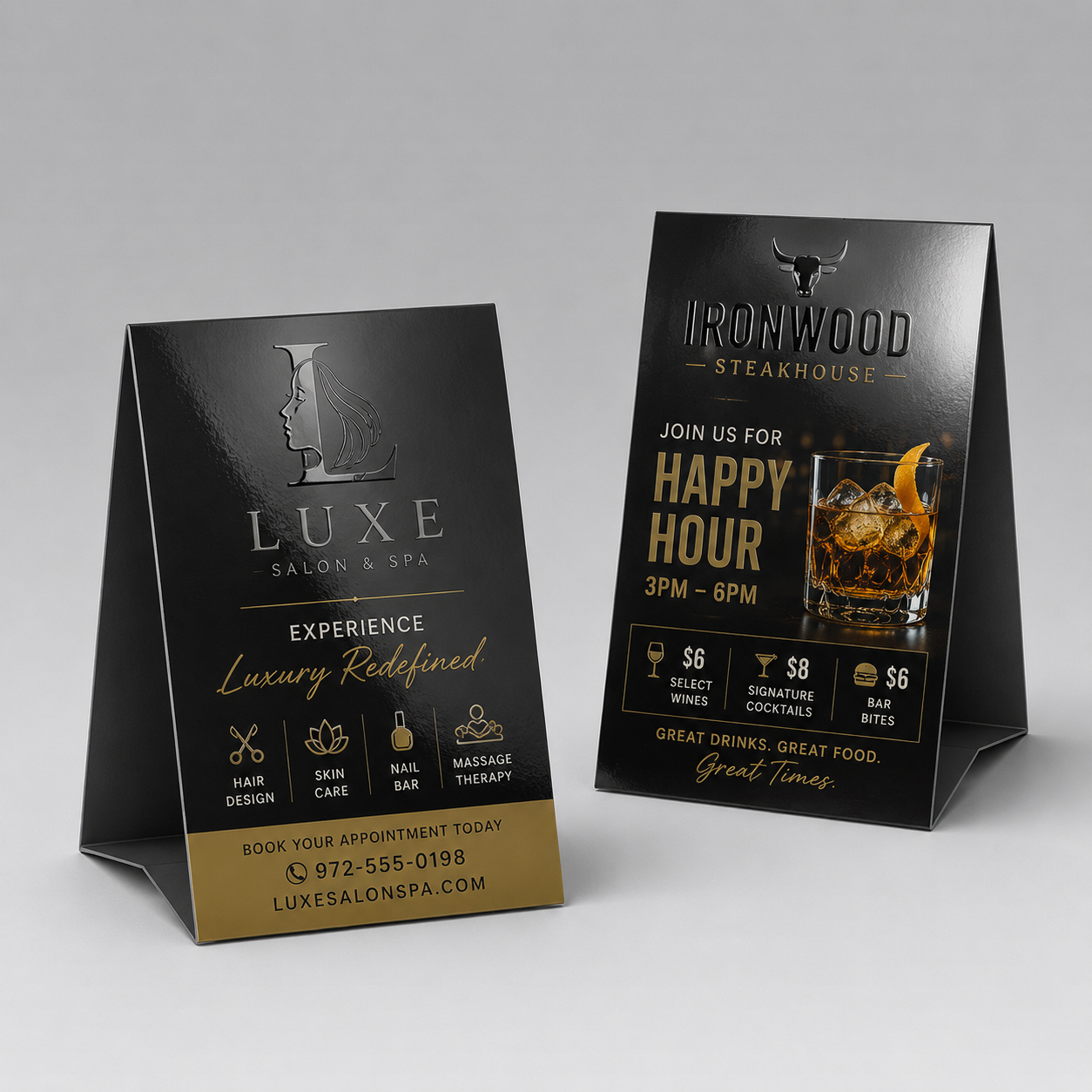 Spot UV Table Tents