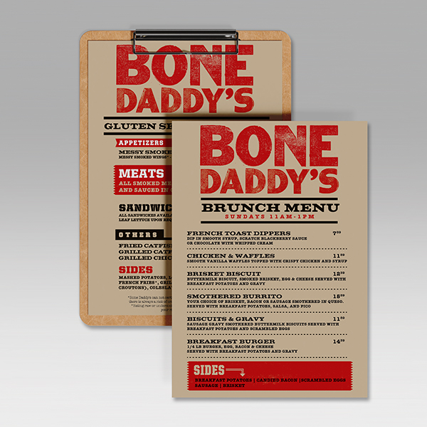 Cardstock Menus