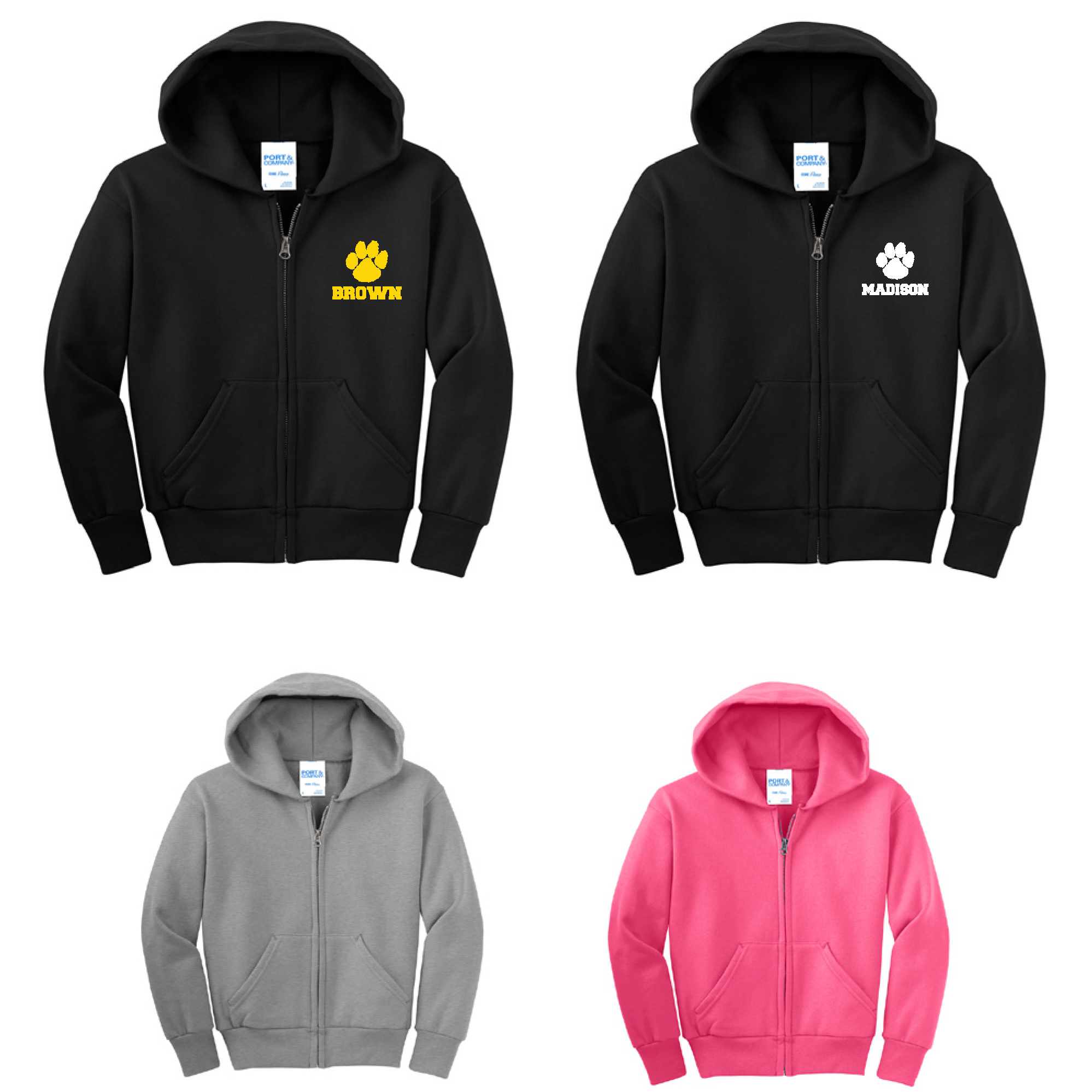 Zippered Hooded Sweatshirt