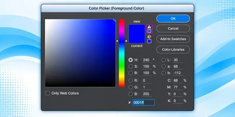 Gamut warning in Photoshop