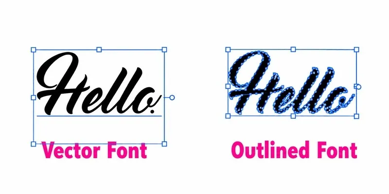 Outlined font example