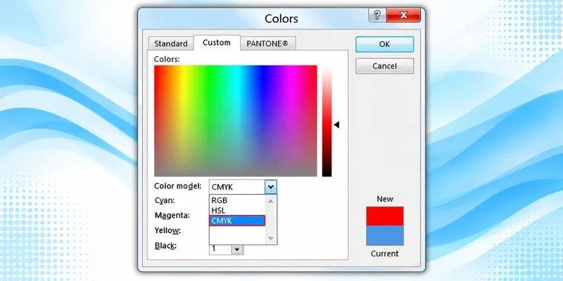 Publisher color model selection