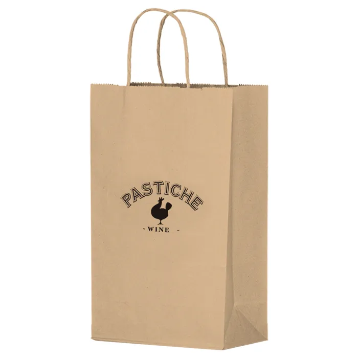 Natural Kraft Paper Wine Tote - 2 Bottle |8 1/4x4 3/4x13 5/8|