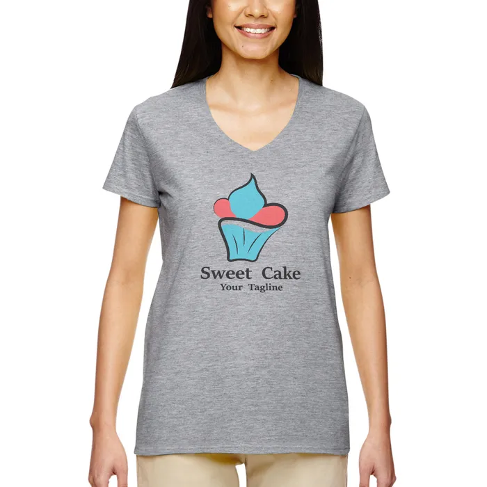Gildan Ladies Heavy Cotton V-Neck Shirts