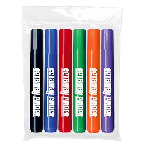 Chisel Tip Permanent Markers 6ct - USA Made