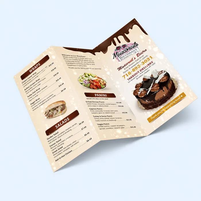 Water Resistant Menus