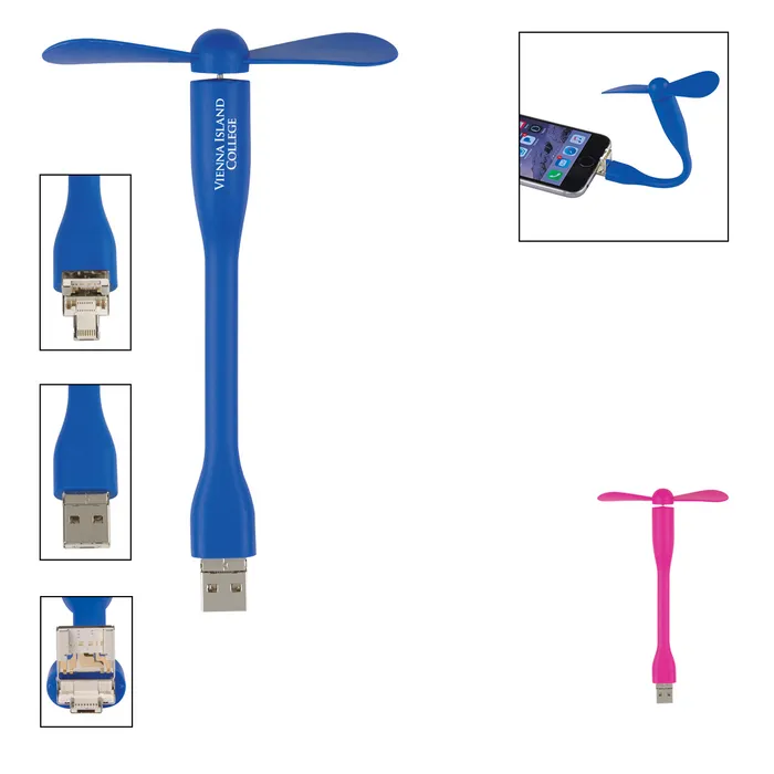 Mini USB Fan With 3-Way Connector 1