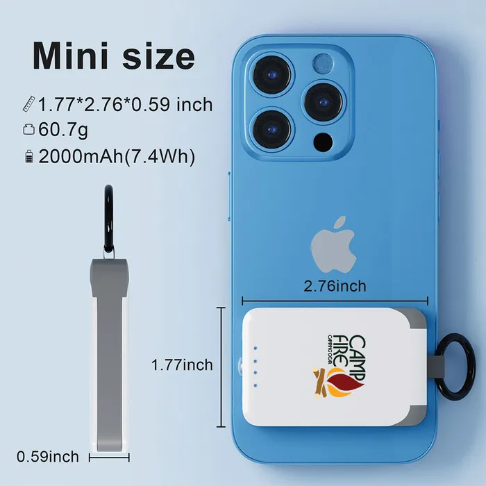 2000mAh Keychain Power Bank with Flashlight 6