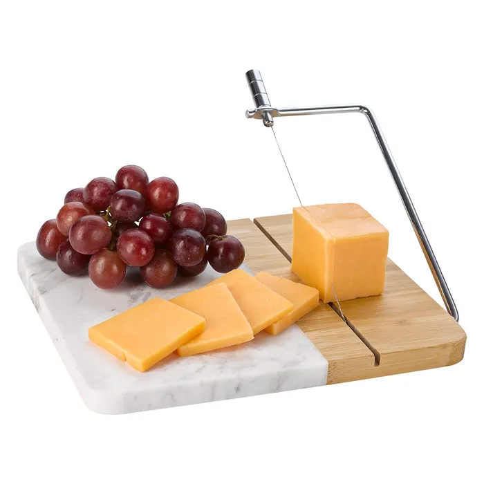 Marble and Bamboo Cheese Cutting Board With Slicer 3
