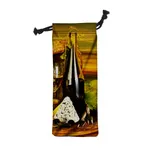 6" W X 15.5" H Wine Drawstring Bag 1