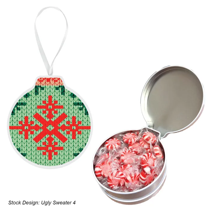 Full Color Ornament Tin With Candy 2
