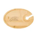 Wine & Dine Recessed Bamboo Tray With Wine Glass Holder 1