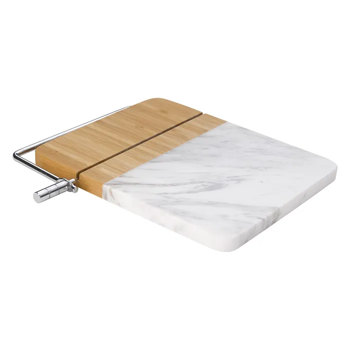 Marble and Bamboo Cheese Cutting Board With Slicer 1