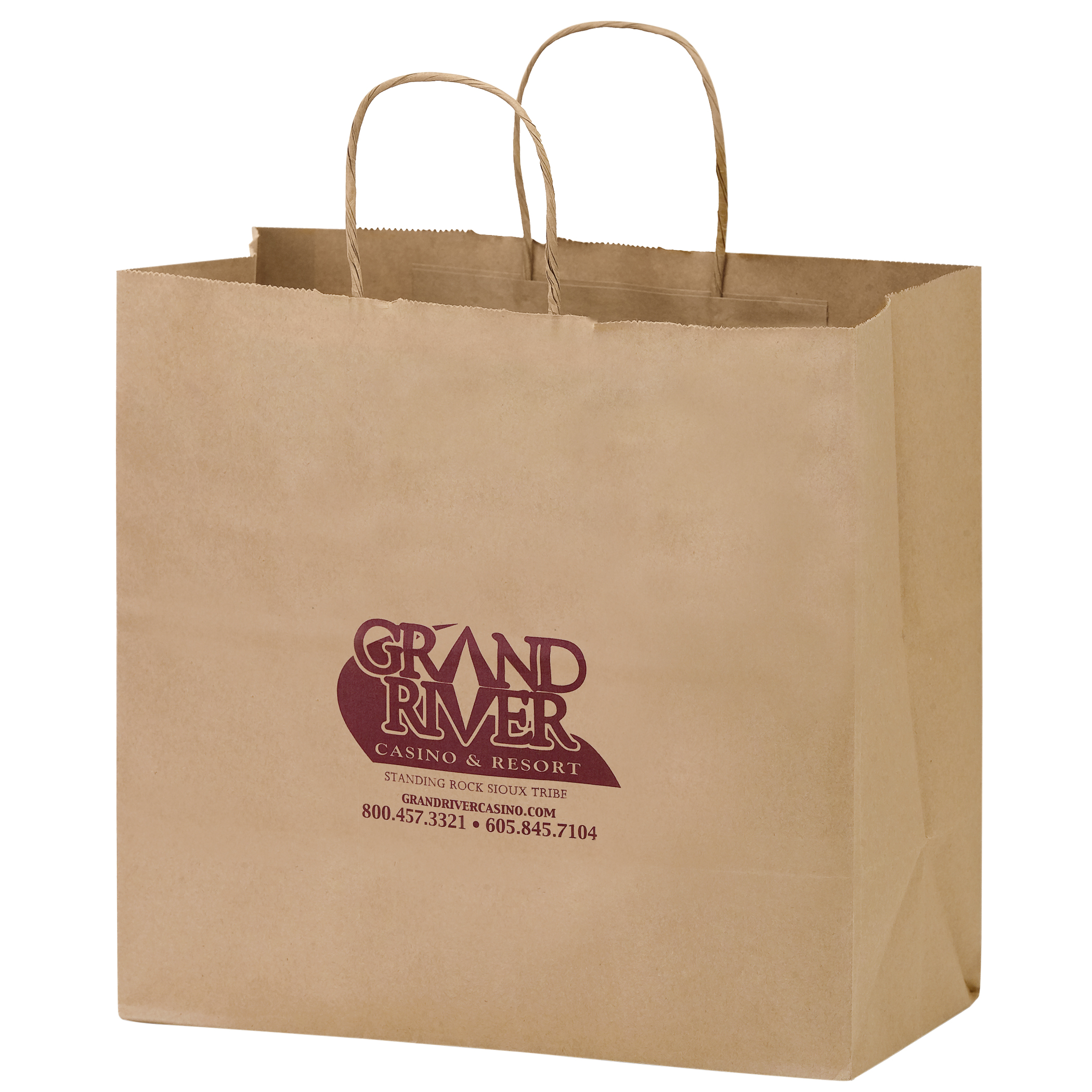 Natural Kraft Paper Take-Out Twisted Paper Handle Shopper |13x7x12 3/4|