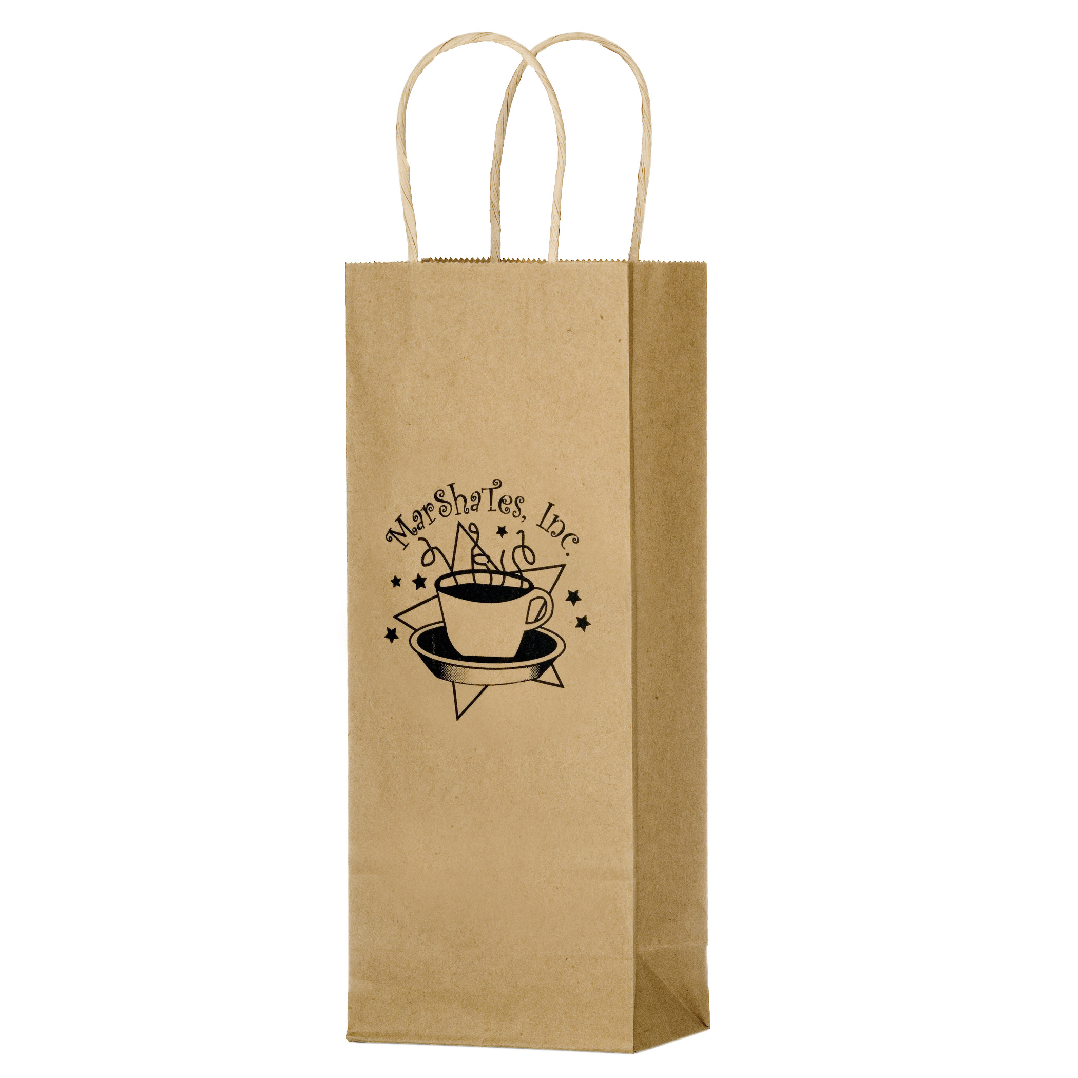 Natural Kraft Paper Wine Tote - 1 Bottle |5 1/2x3 1/4x12 1/2|