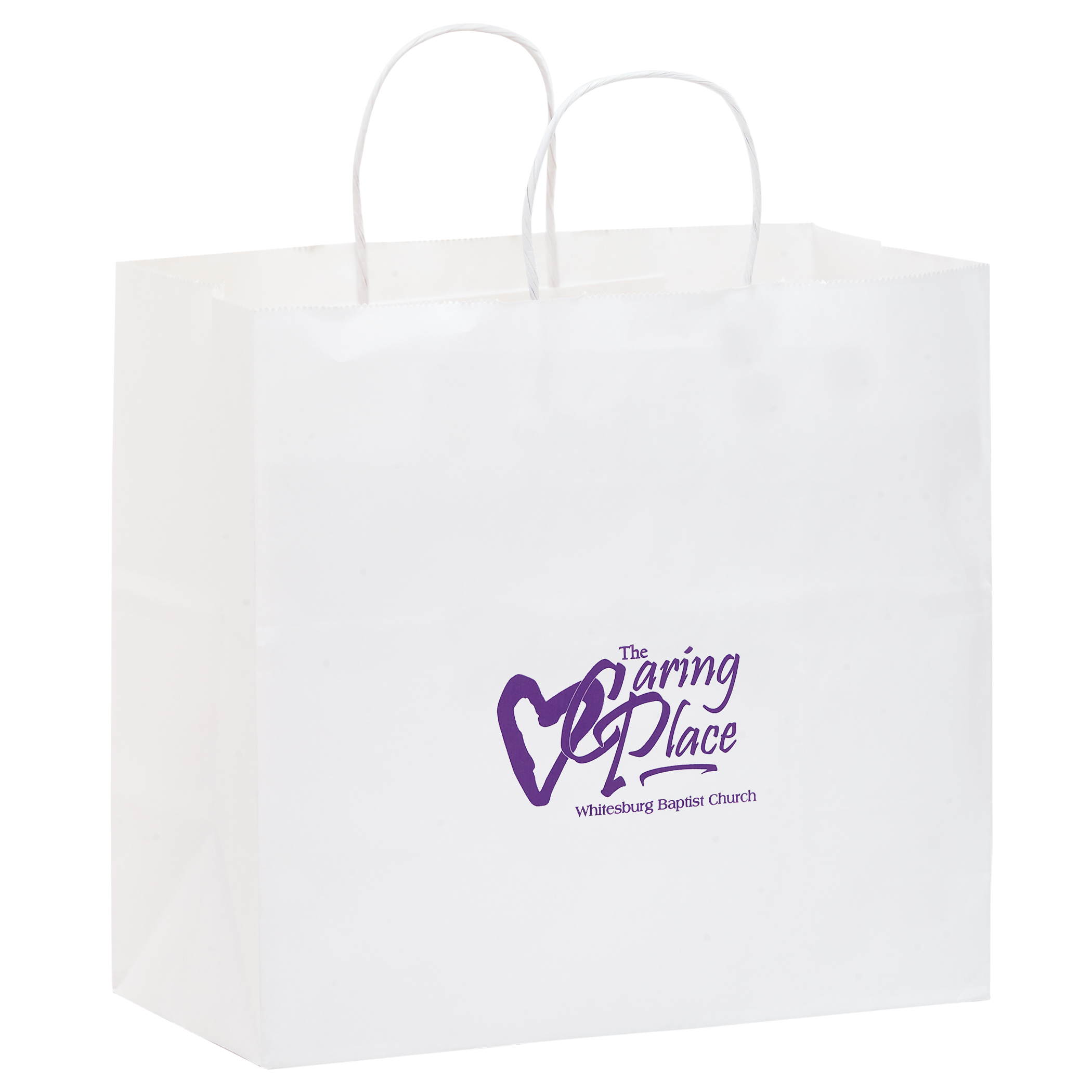 White Kraft Paper Take-Out Twisted Paper Handle Shopper |13x7x12 3/4|