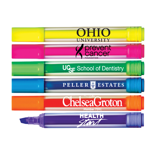 Brite Spots® Fluorescent Highlighters with Clear Barrel - USA Made