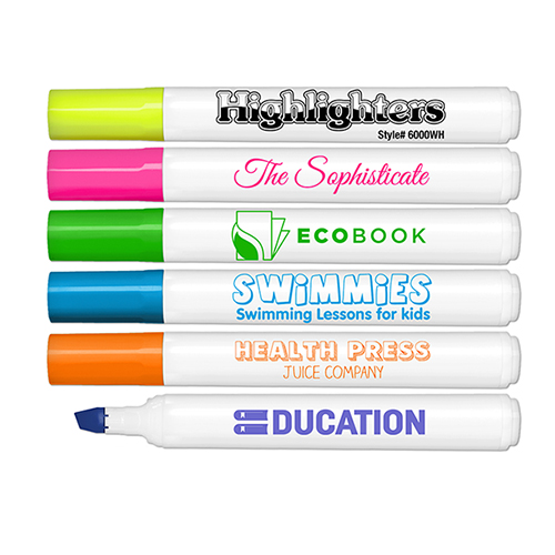 Brite Spots® Fluorescent Highlighters with White Barrel - USA Made