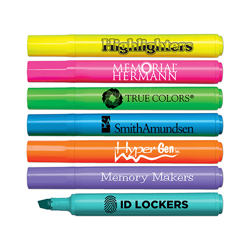 Brite Spots® Fluorescent Highlighters with Solid Barrel - USA Made