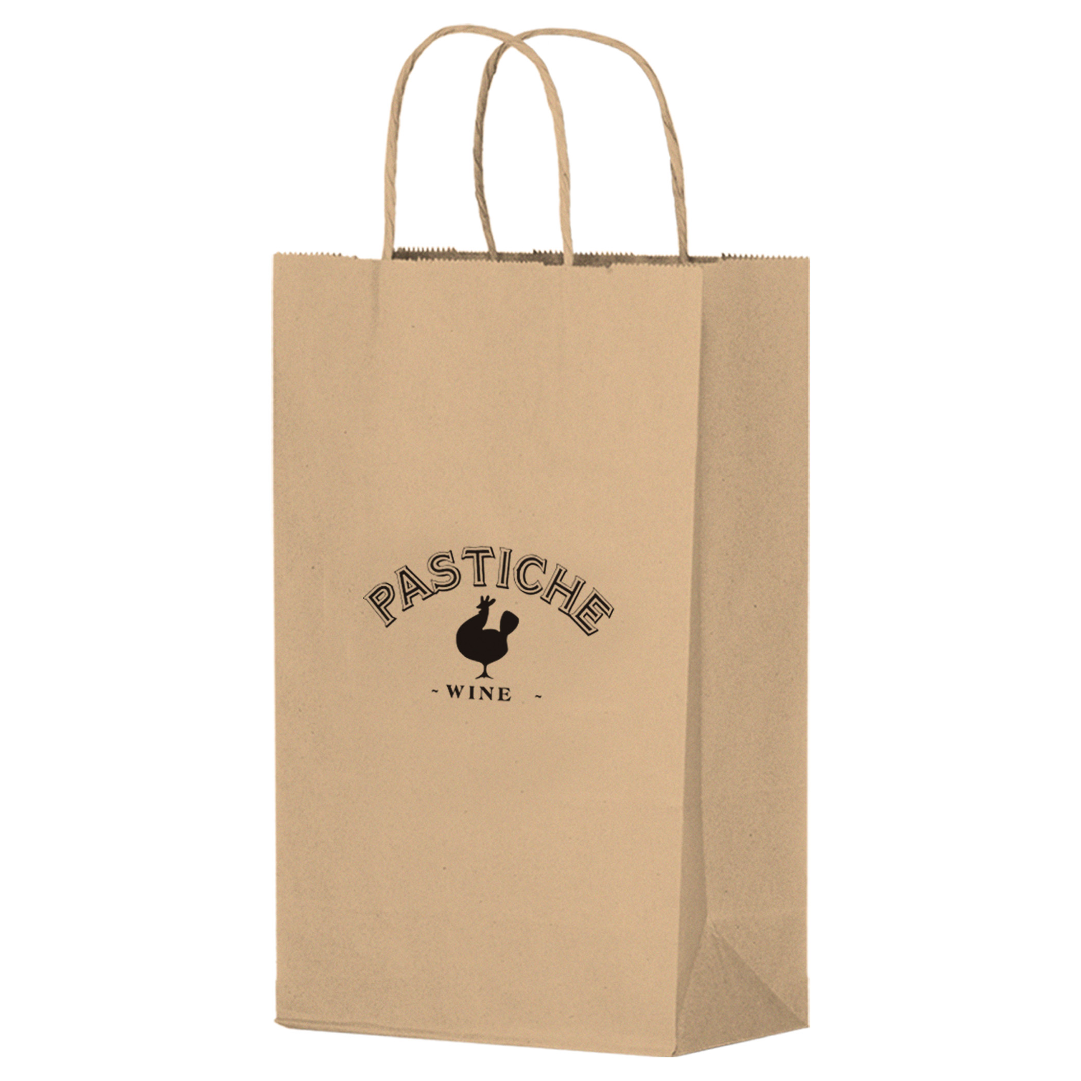 Natural Kraft Paper Wine Tote - 2 Bottle |8 1/4x4 3/4x13 5/8|