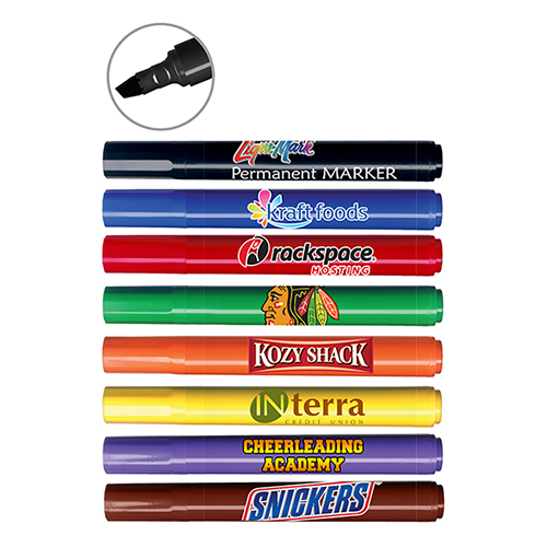 Chisel Tip Permanent Marker with Full Color Decal - USA Made