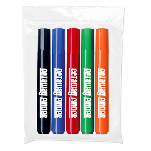 Chisel Tip Permanent Markers 5 ct - USA Made