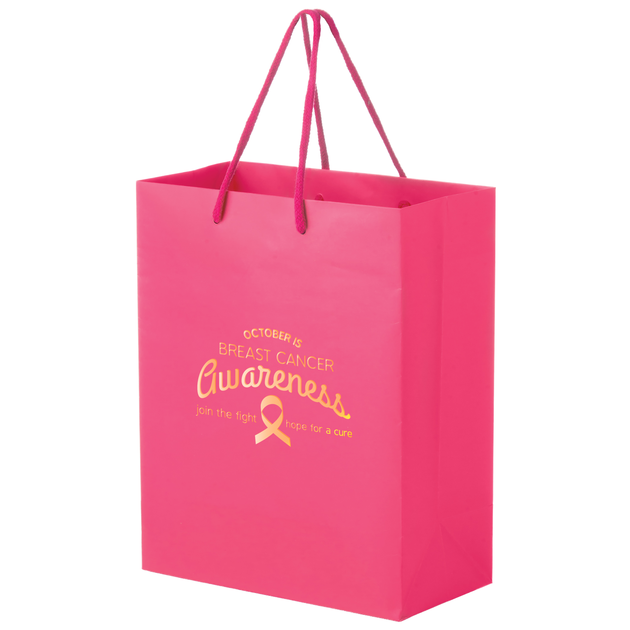 PINK Awareness Matte Laminated Euro Tote Bag |8x4x10|