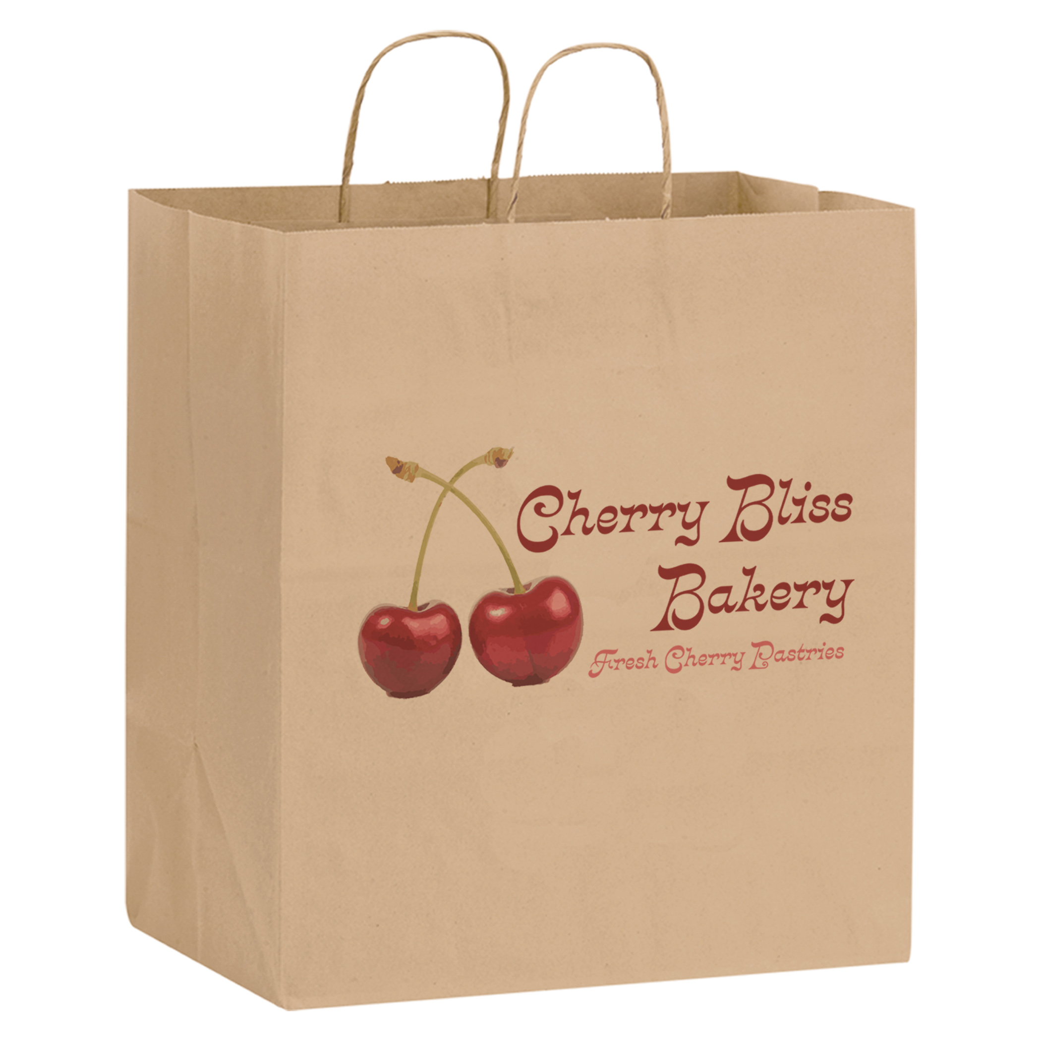 Natural Kraft Twisted Paper Handle Shopper - DIGITAL SPLASH |13x7x12 3/4|