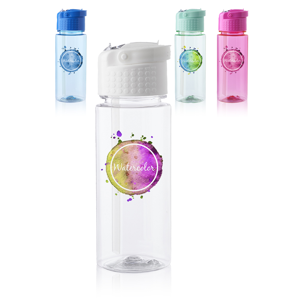 17 oz. Transparent Plastic Water Bottle with Carrying Handle