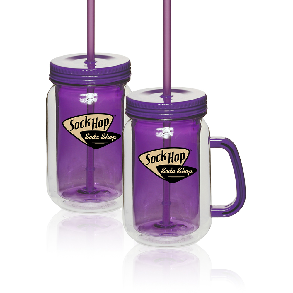 17 oz. Mason Jars with Straw