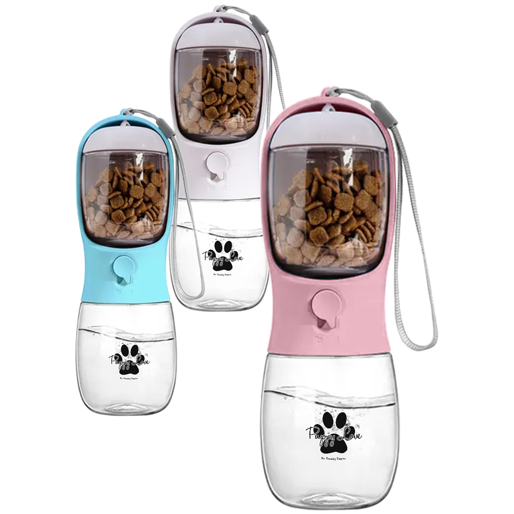 10 oz Pet Water Bottle with Food Container