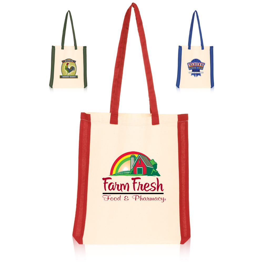 Side Stripes Cotton Tote Bags