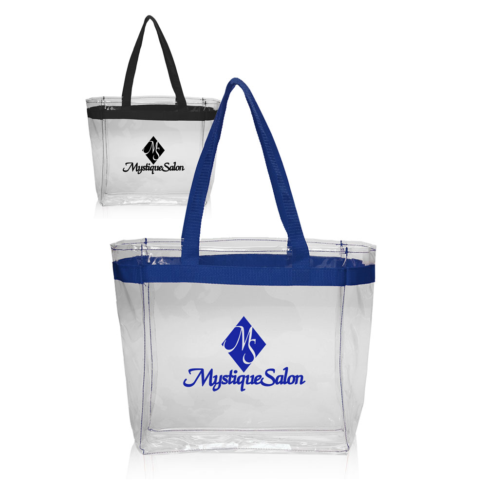 Color Handles Clear Plastic Tote Bags
