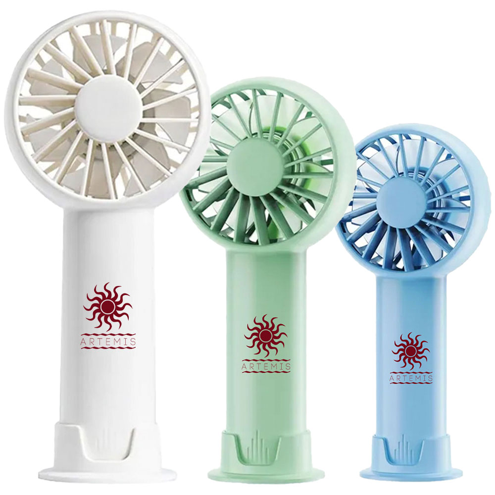 3-Speed USB Rechargeable Battery Fan with Base