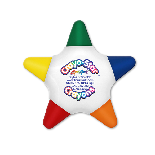 Crayo-Star™ 5 Color Crayon Star With Full Color Decal