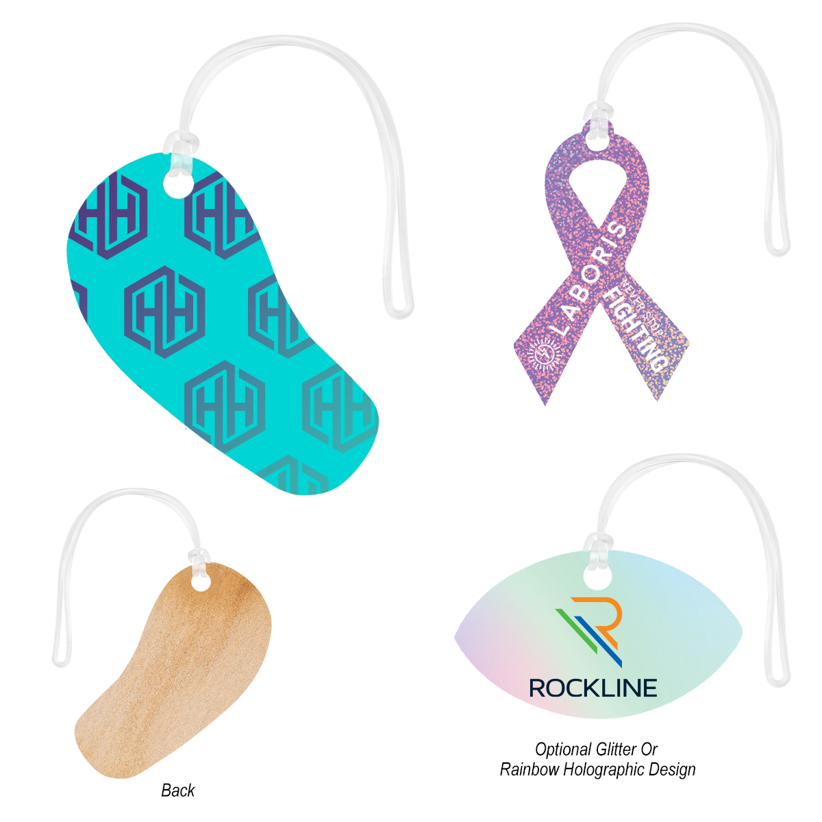 Full Color Wood Luggage Tag - 6"