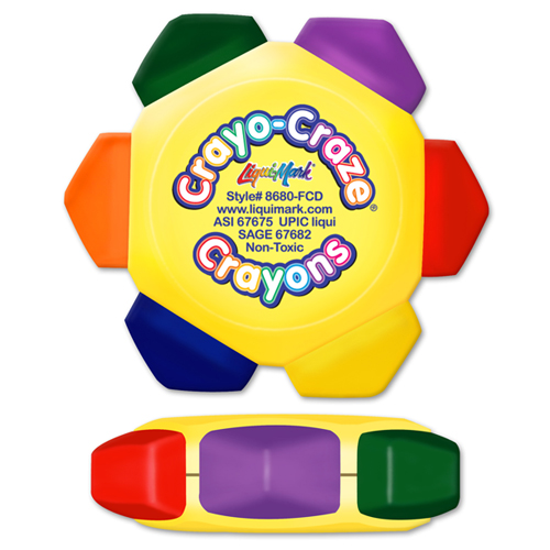 Crayo-Craze® 6 Color Crayon Wheel With Yellow Housing & Full Color Decal