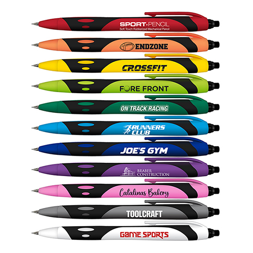 Sport Pencil - Soft Touch Rubberized Mechanical Pencil with Twist-Up Eraser & #2 HB Leads - Refillab