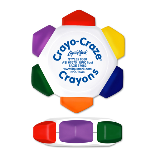 Crayo-Craze® 6 Color Crayon Wheel With White Housing