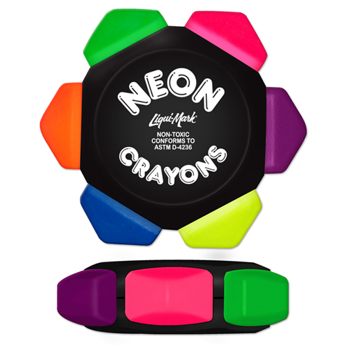 Crayo-Craze® Neon 6 Color Crayon Wheel With Black Housing