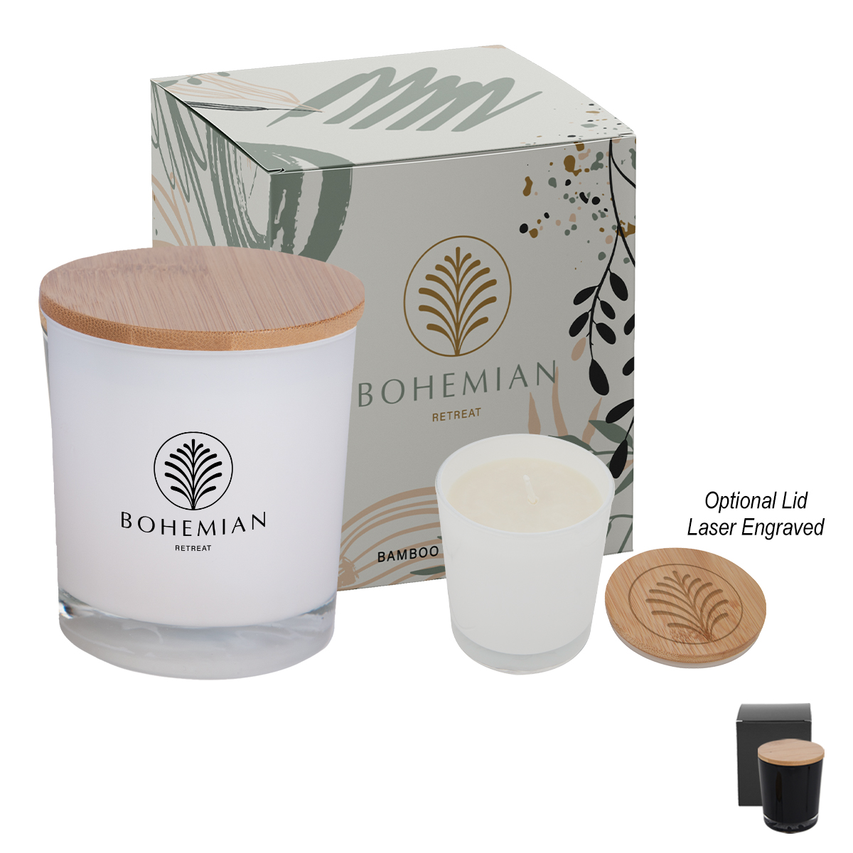 Bamboo Soy Candle With Matching Custom Box
