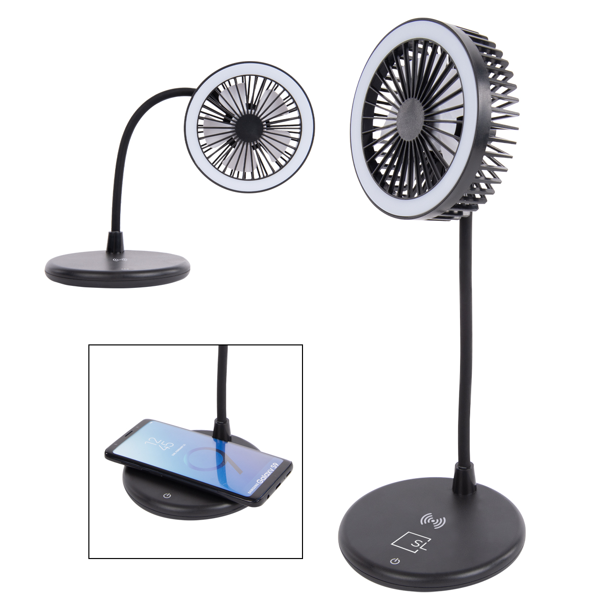 Desktop Fan With Ring Light & Wireless Charger 2